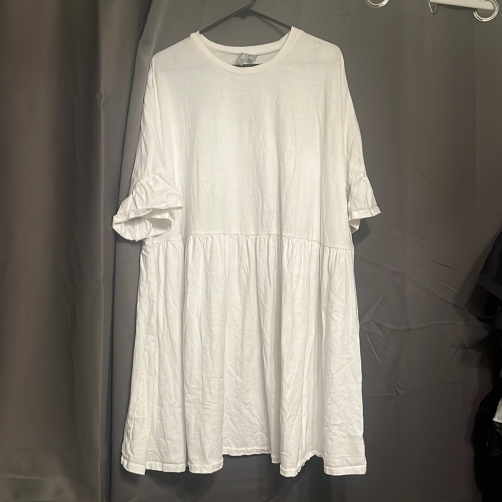 ASOS Women's White T-shirt Babydoll Dress sz 22